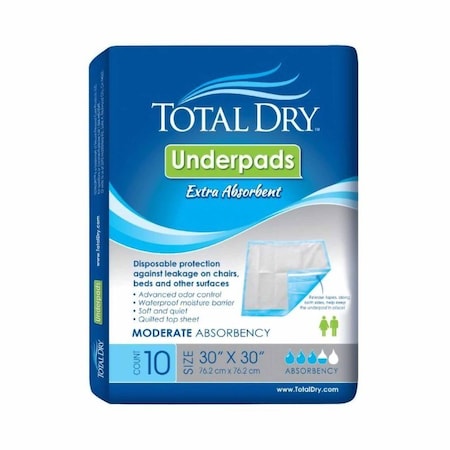 Totaldry Disposable Underpad 30 X 30 Inch SecureLoc Heavy Absorbency, 100PK SP113010